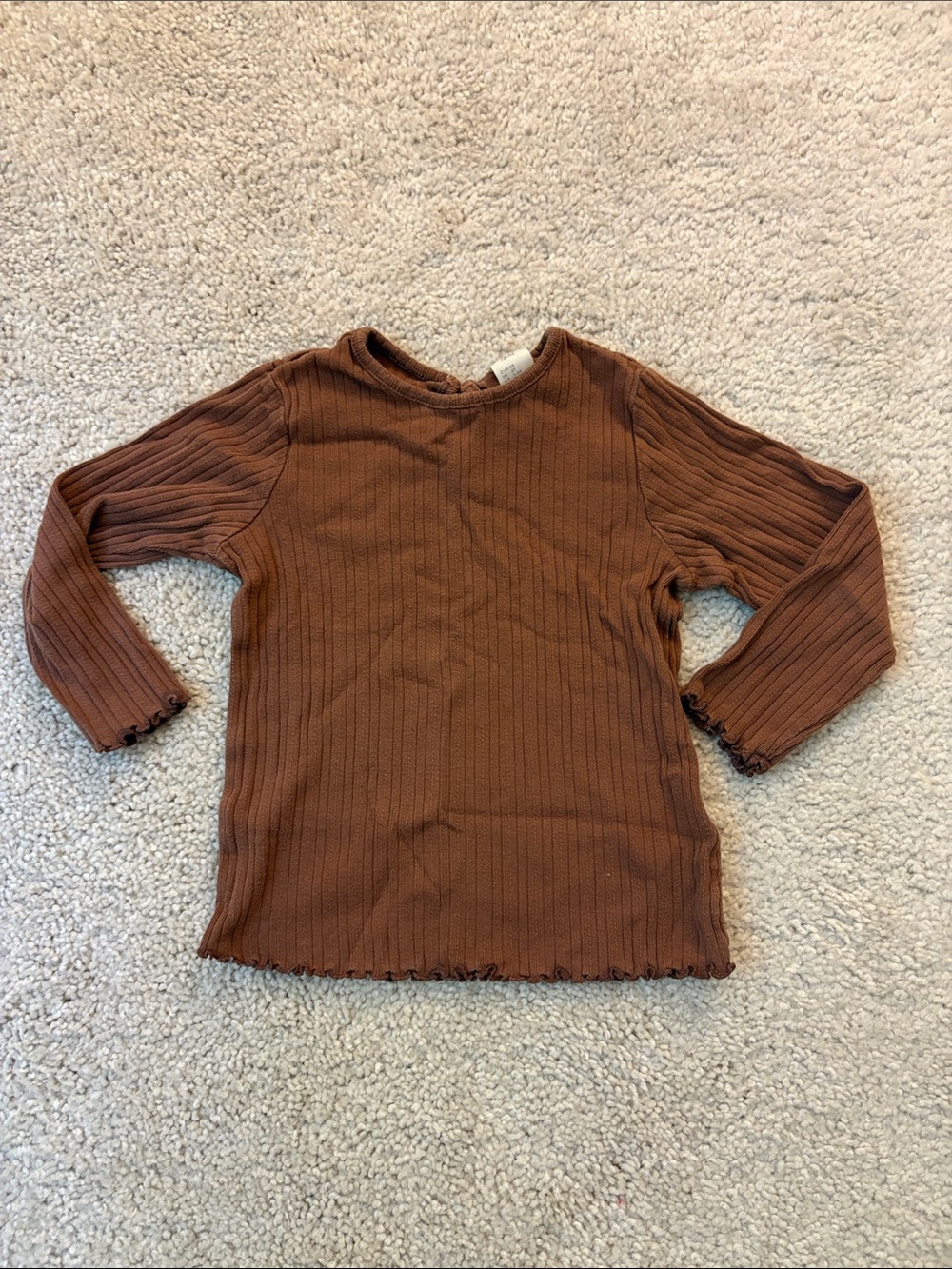 H&M Ribbed Brown Long sleeve tee